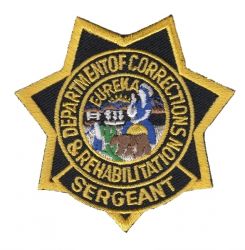 "CDCR" CALIFORNIA DEPT OF CORRECTIONS & REHABILITATION - Soft Badge Star - SGT